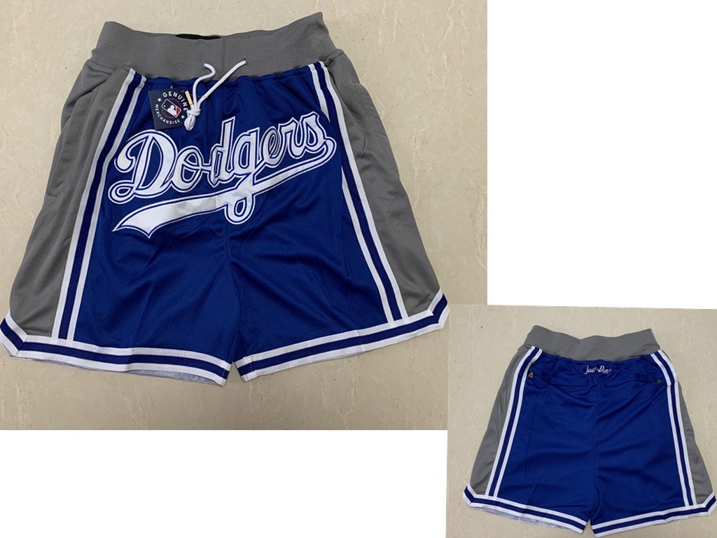 Men's  Dodgers  Mesh shorts with zipper pockets  blue