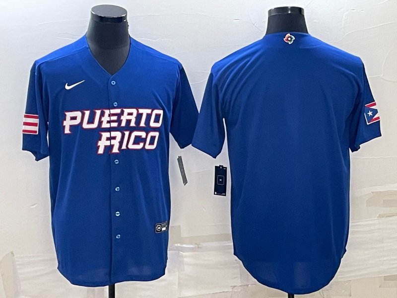 Men's Puerto Rico  Blank 2023 World Baseball Classic jersey royal blue