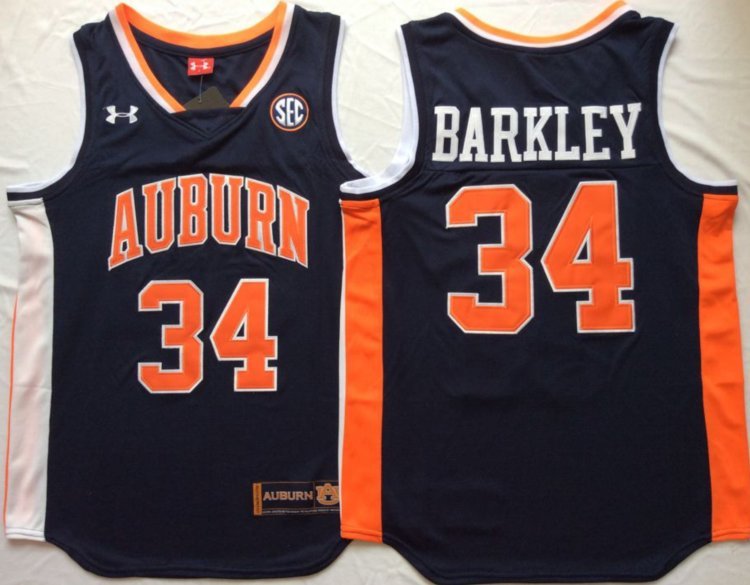 Mens Charles Barkley  auburn college jersey black