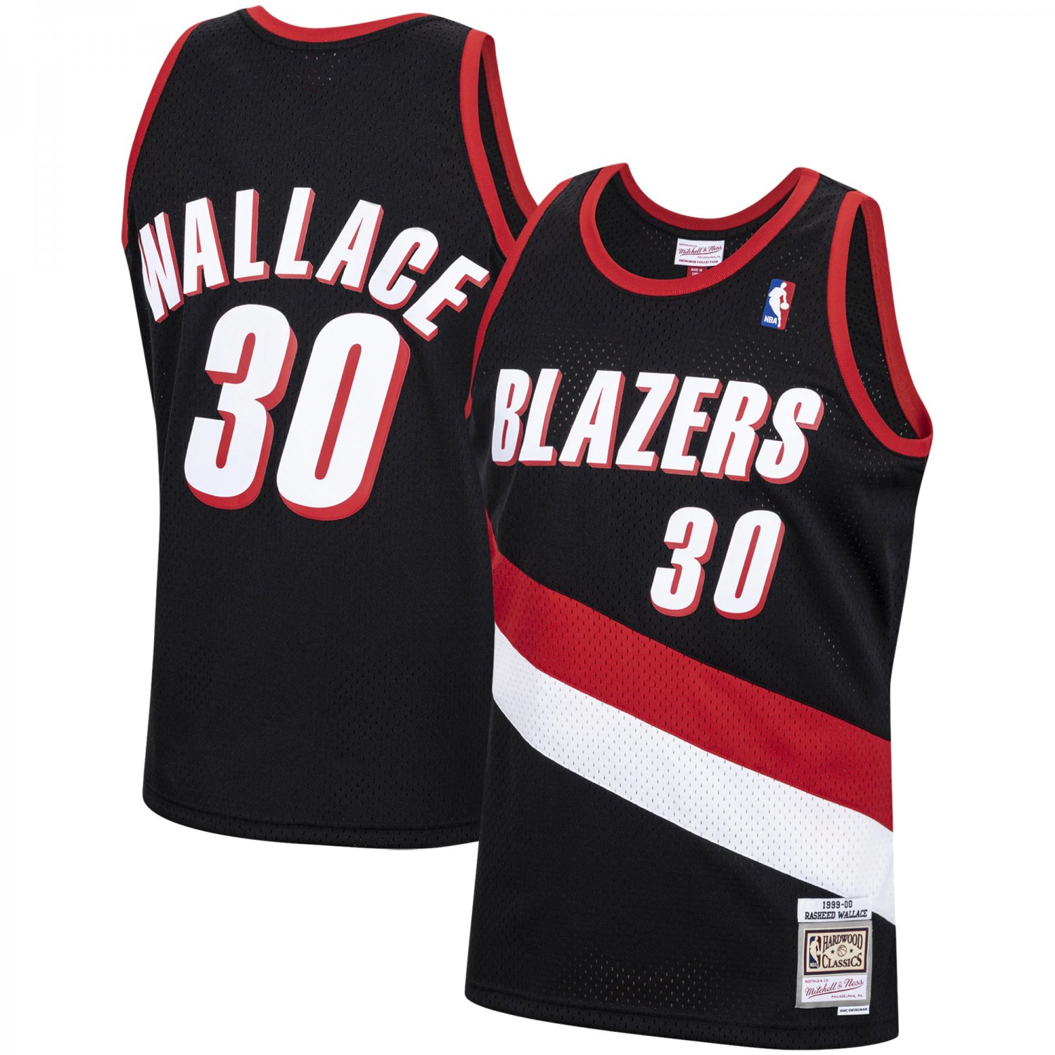 Men's Rasheed Wallace blazers 30  jersey black
