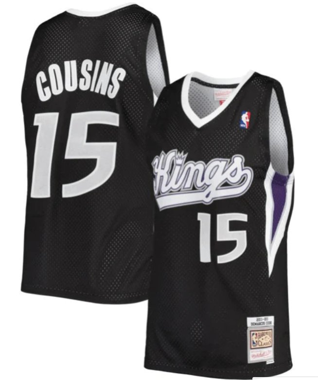 Men's demarcus cousins kings 15 throwback  jersey