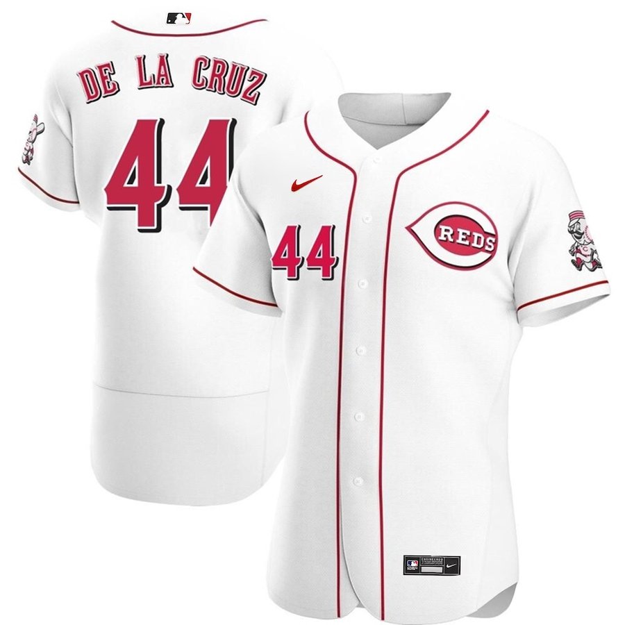 Men's elly de la cruz reds 44 baseball jersey white