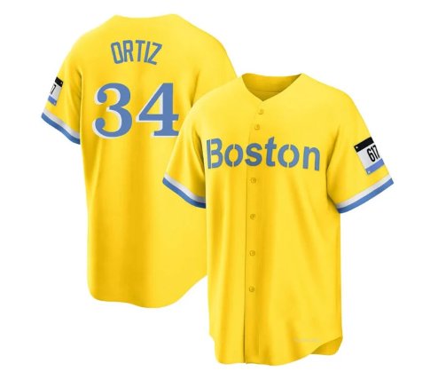 Men & Youth  David Ortiz  Red sox 34 city  jersey gold