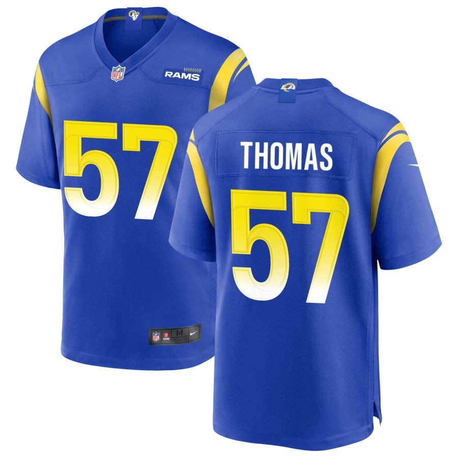 Men & Youth zach thomas jersey  rams 57 game jersey