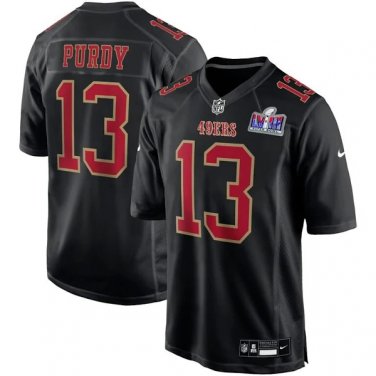 Men Youth Brock Purdy 49ers 13 super bowl jersey black