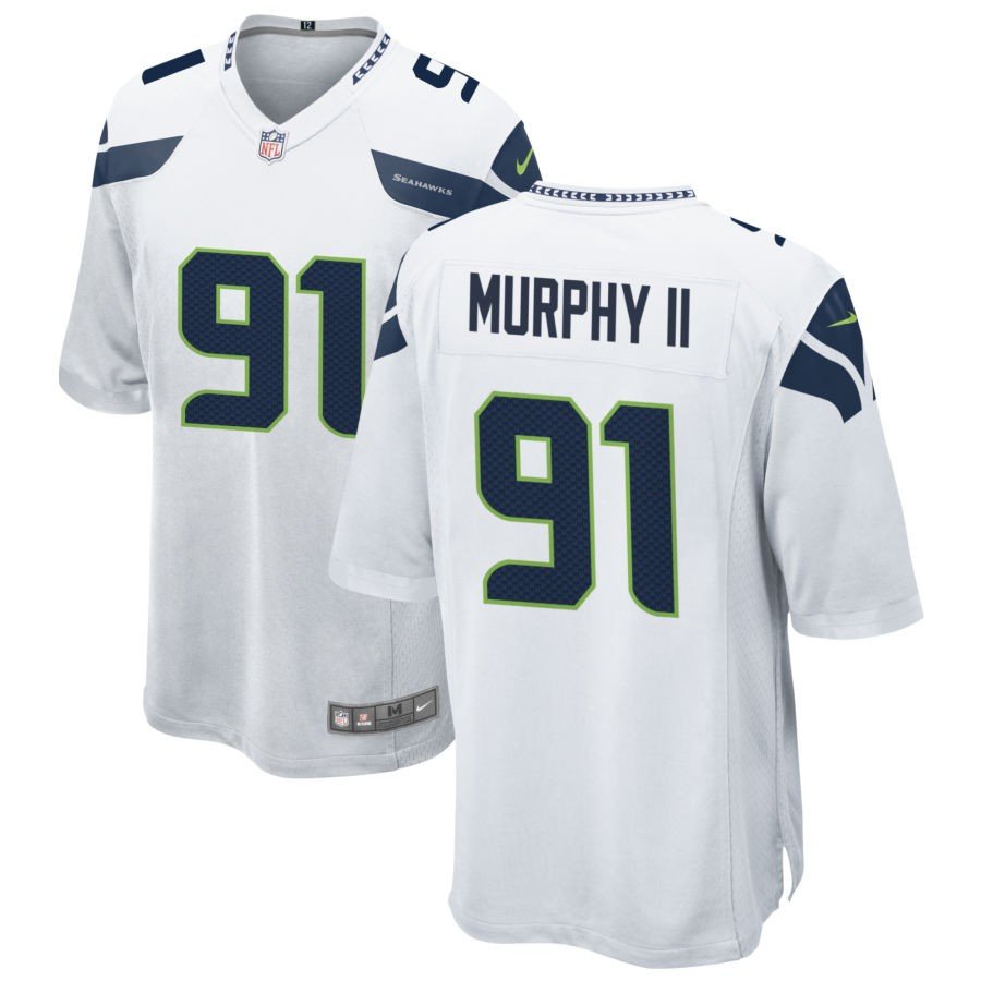 Men & Youth Byron Murphy II  seahawks 91 game  Jersey white