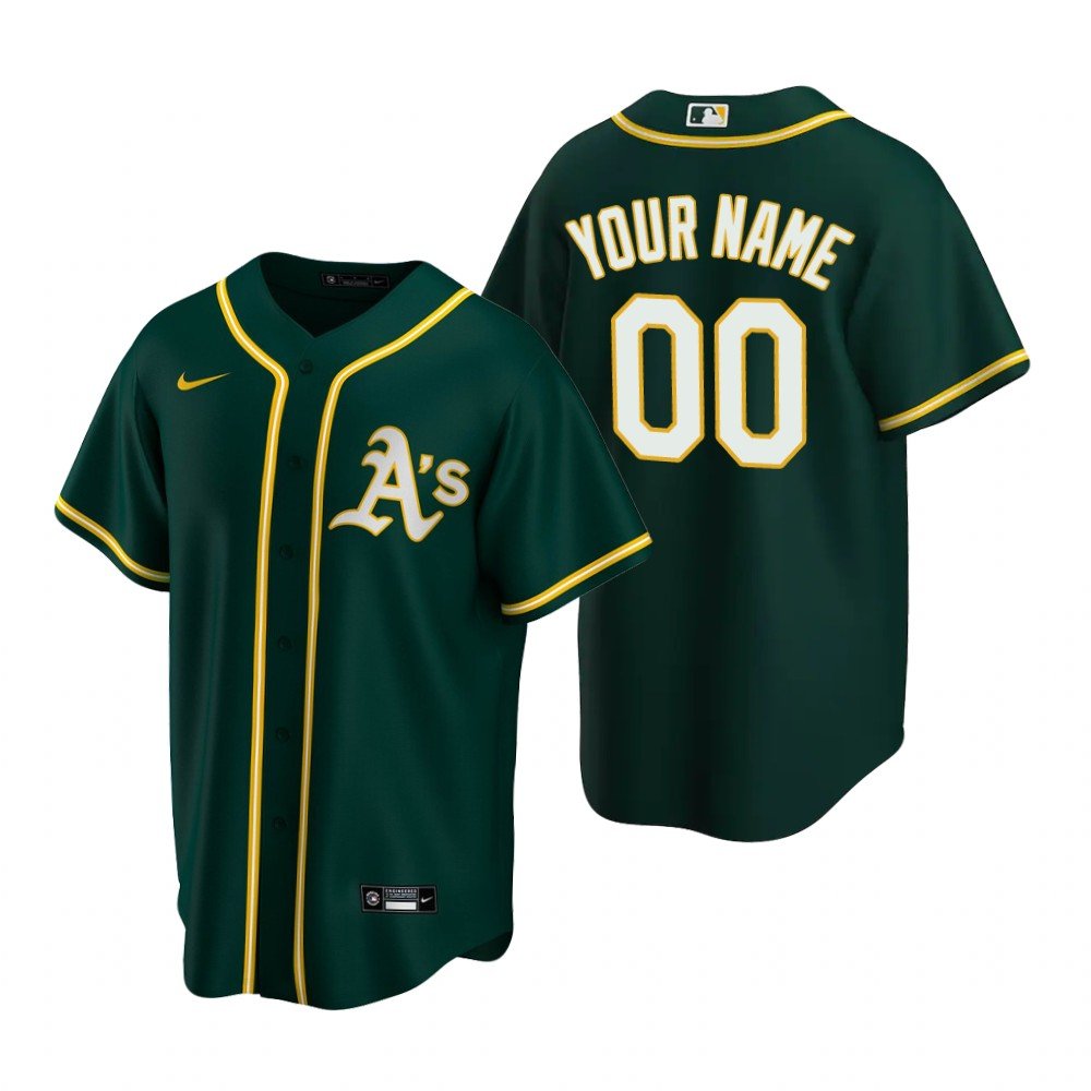 Men / Youth /  women Custom personalized  name number Athletics  jersey Green