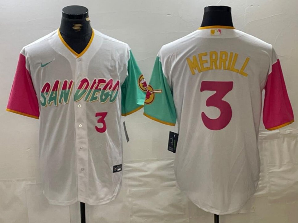 Men & Youth jackson merrill  padres 3 city connect jersey white