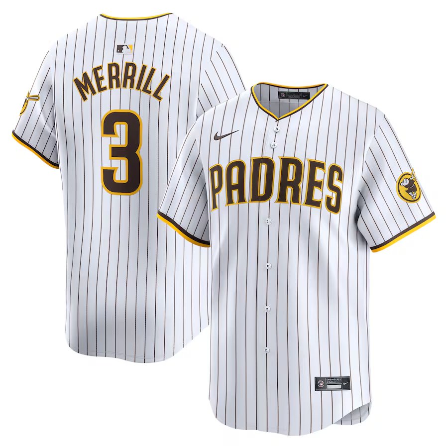 Men & Youth jackson merrill  padres 3 jersey white