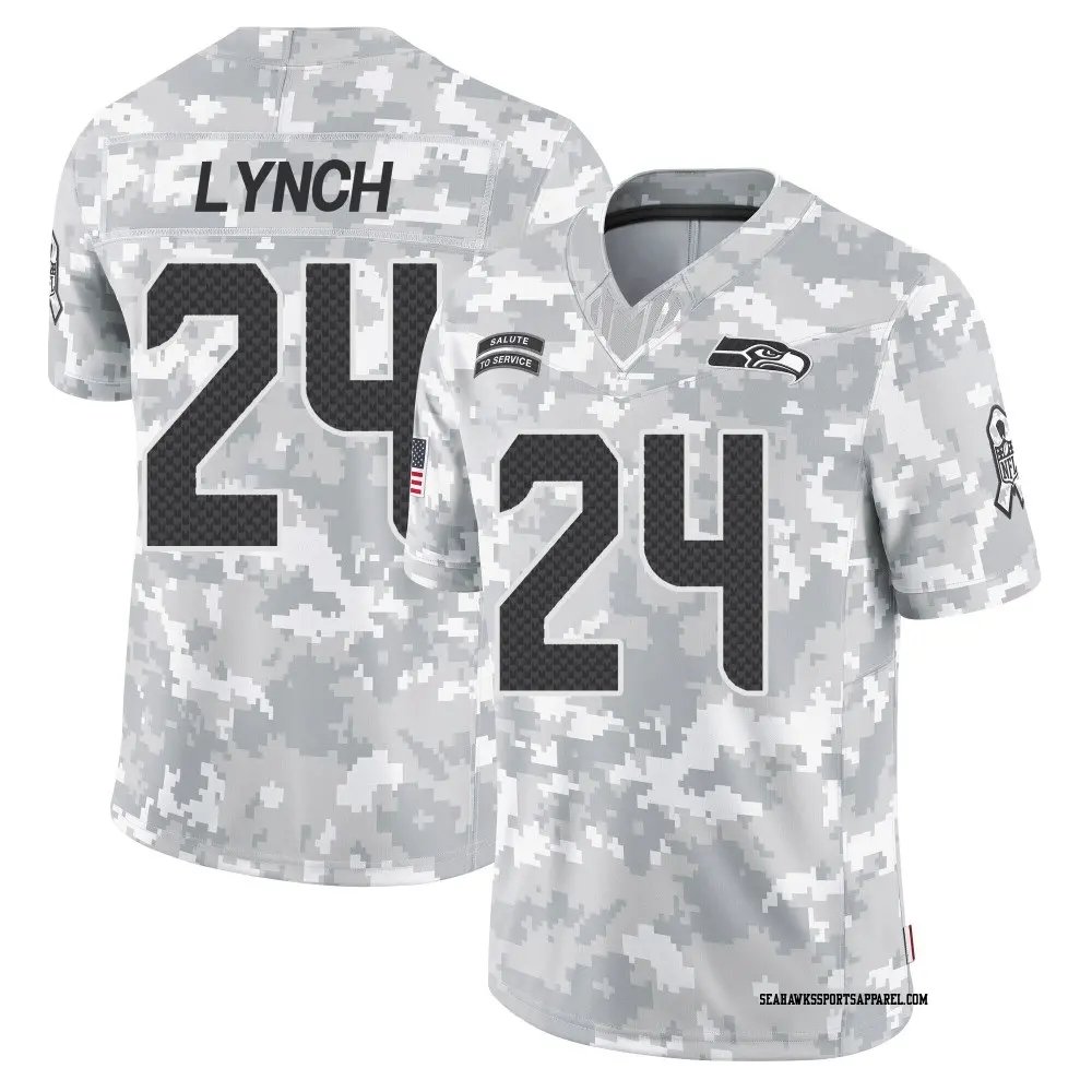 Men Youth Marshawn Lynch seahawks salute to service jersey camo