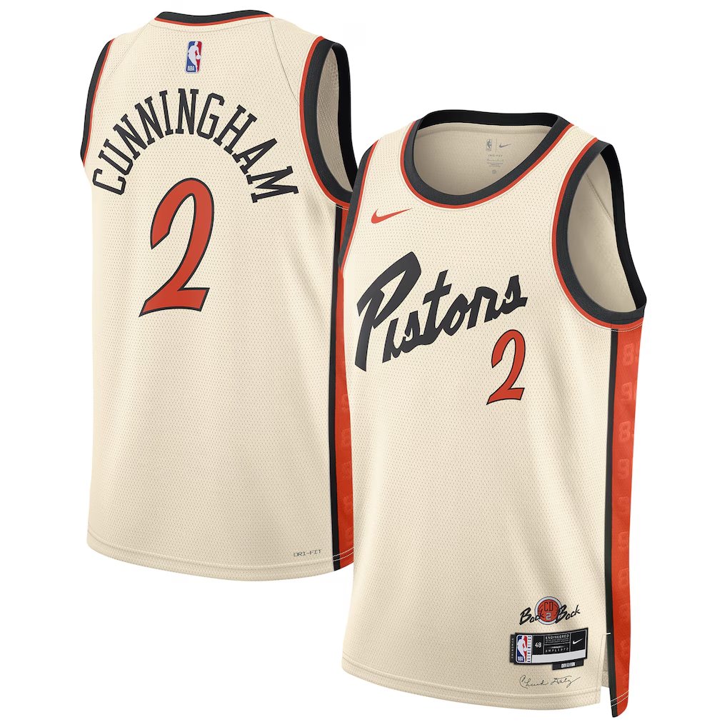 Men & Youth Cade Cunningham piston 2 city jersey cream 2025