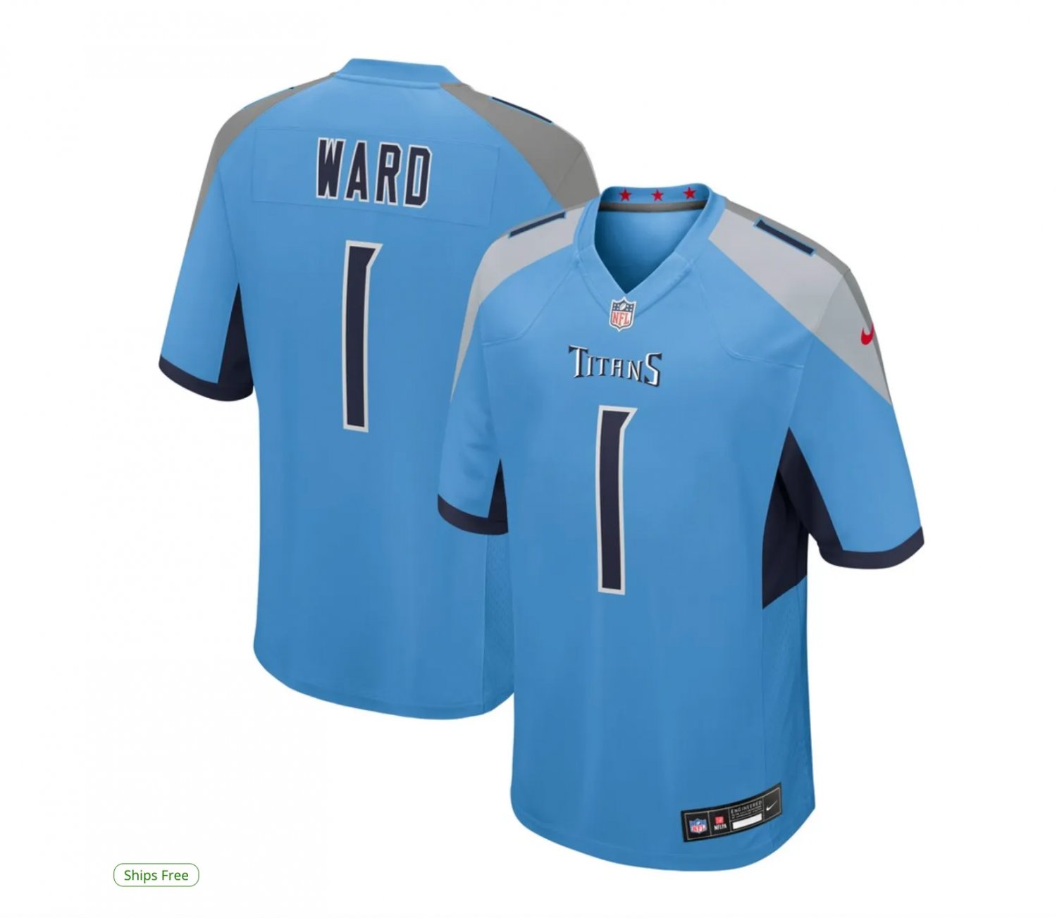 Men & Youth  Cam Ward Titans 1  game jersey  light blue