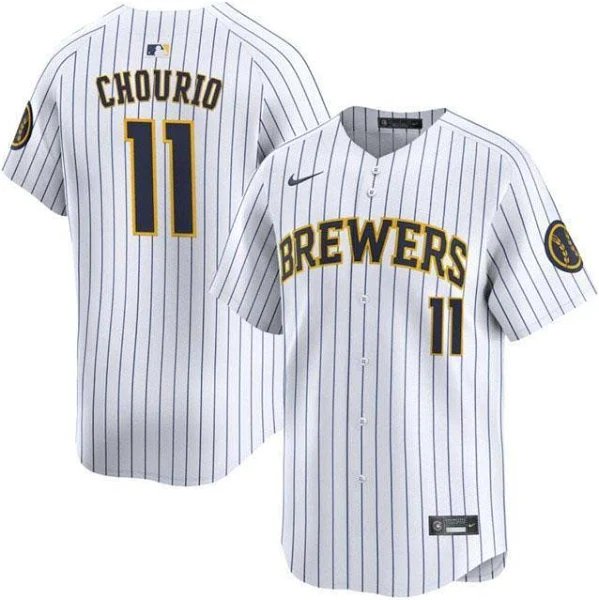 Men & Youth jackson chourio  brewers 11  baseball jersey  white printripe