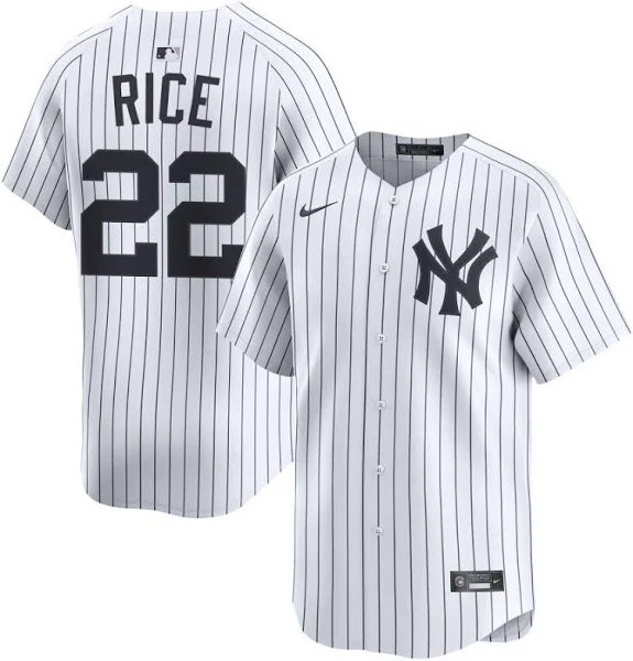 Men & Youth Ben Rice yankees 22  baseball jersey white pinstripe