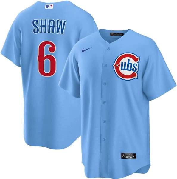 Men & Youth Matt Shaw cubs 6  baseball  jersey baby blue