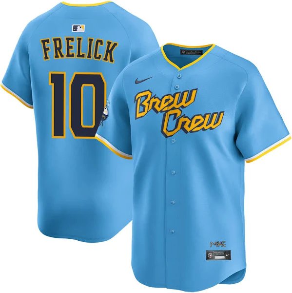 Men & Youth sal frelick  brewers 10 city connet  jersey light blue