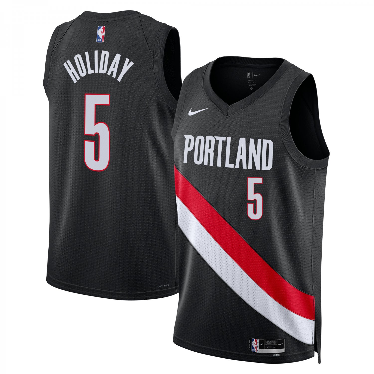 Men & Youth  Jrue Holiday  blazers 5 icon jersey black