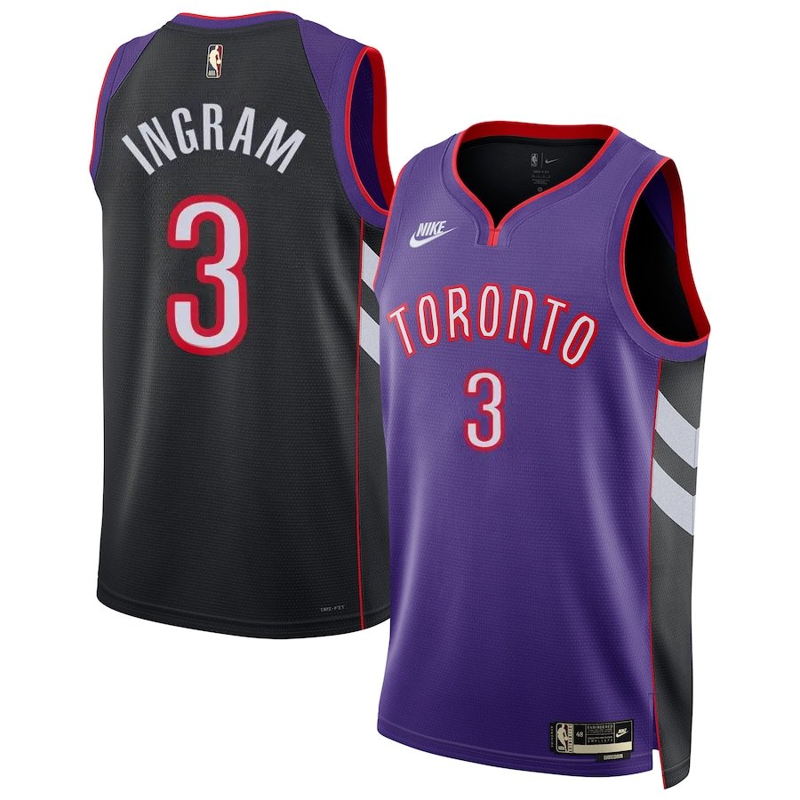 Men & Youth Raptors 3 Brandon Ingram classic Jersey purple