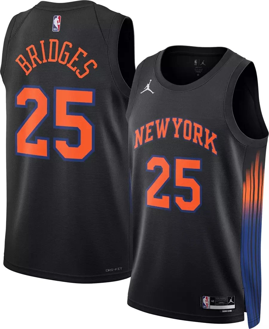 Men & Youth mikal bridges  knicks 25 statement  jersey  black
