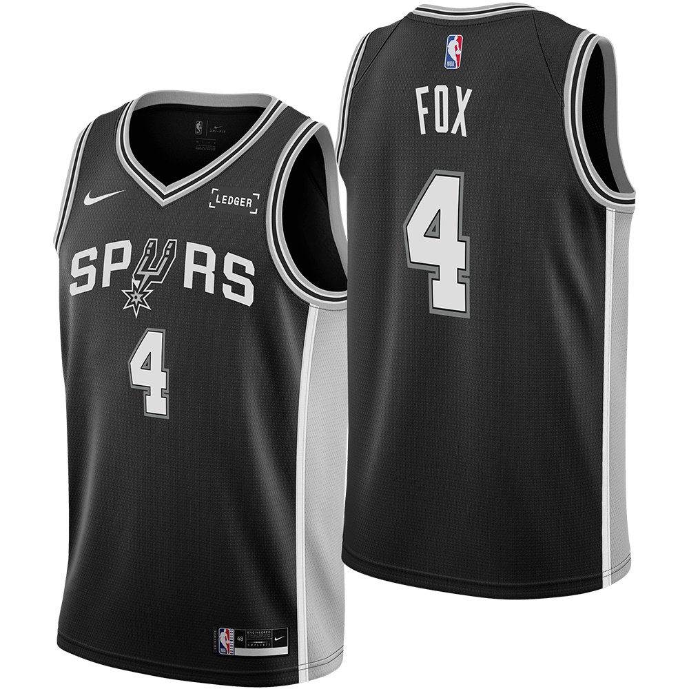 Men & Youth Spurs 4 De'Aaron Fox icon Jersey black