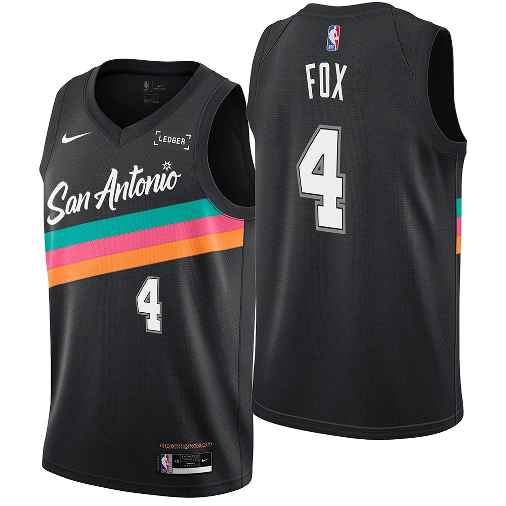 Men & Youth spurs 4  De'Aaron Fox city Jersey