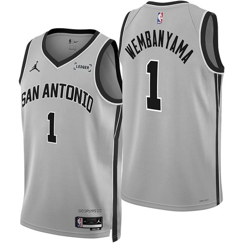 Men & Youth victor wembanyama Spurs  1 statement jersey gray new
