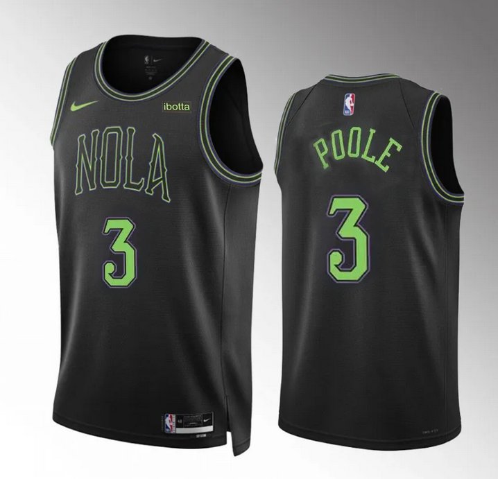 Men & Youth   Jordan Poole Pelicans 3  city Jersey  black