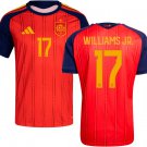 Men's  Nico Williams Spain #17 2026 world cup national team home Jersey red
