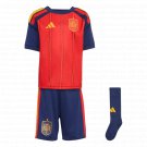 Youth Kid Spain 2026   world cup national team home Jersey kit set