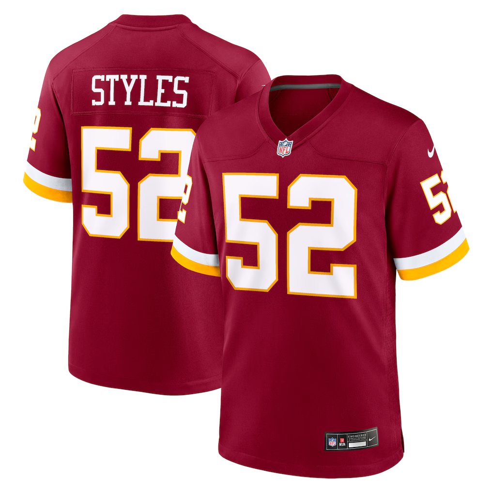 Men & Youth sonny styles commanders 52  jersey burgundy