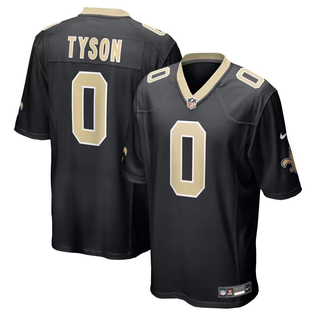Men & Youthjordyn tyson Saints 0  alternate  jersey black
