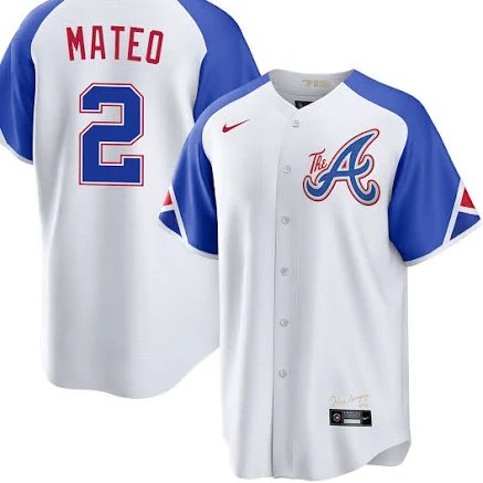 Men & Youth Jorge Mateo braves 2 city connect  baseball jersey white