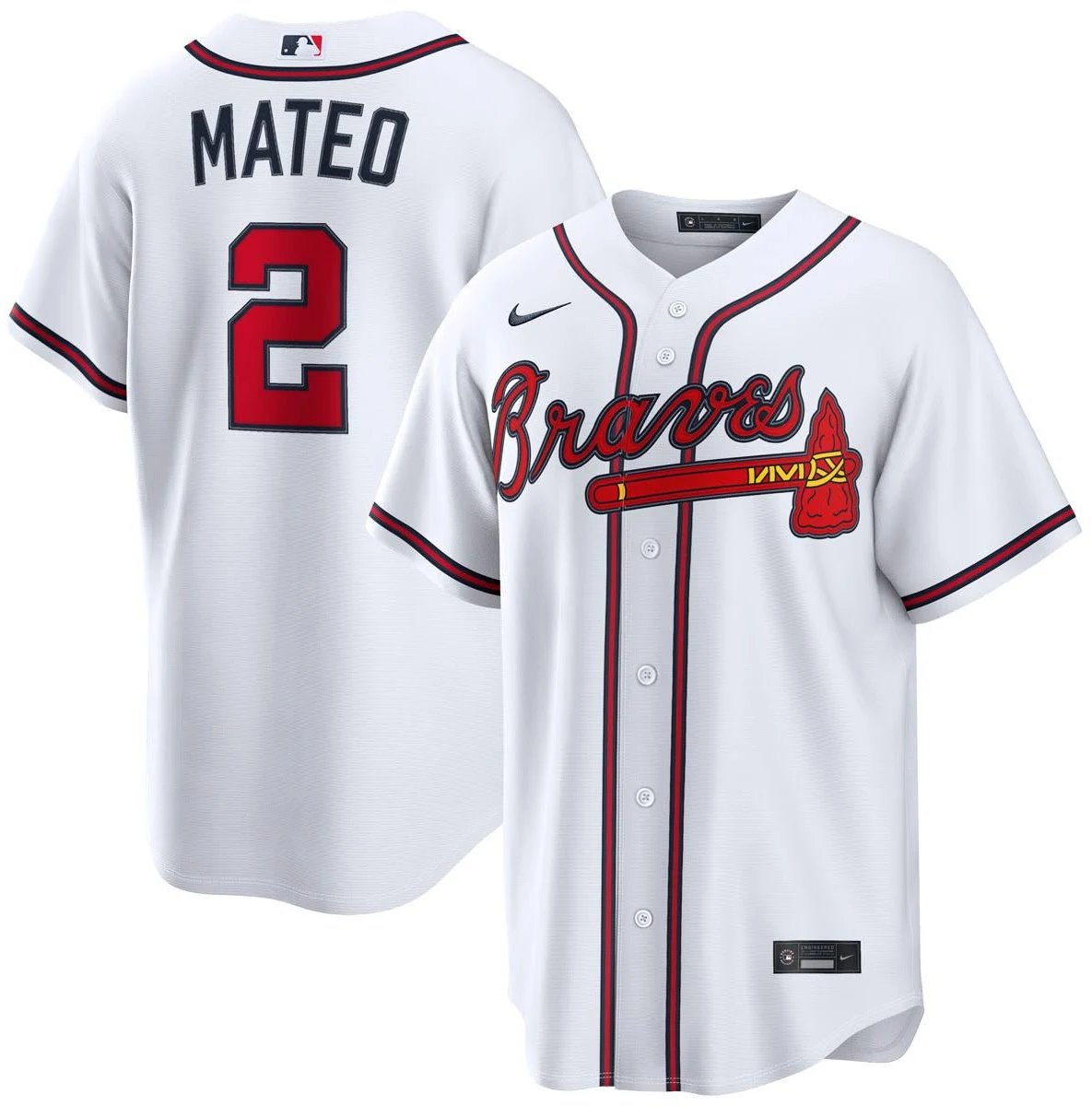 Men & Youth Jorge Mateo braves 2  baseball jersey white