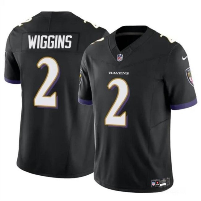 Men & Youth nate wiggins ravens 2 game  jersey black