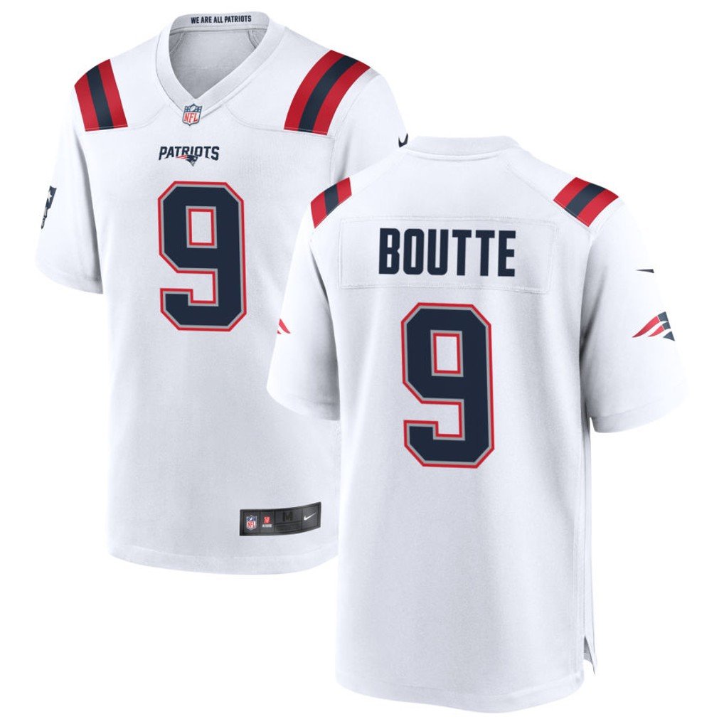 Men & Youth Kayshon Boutte  patriots 9  game  jersey white