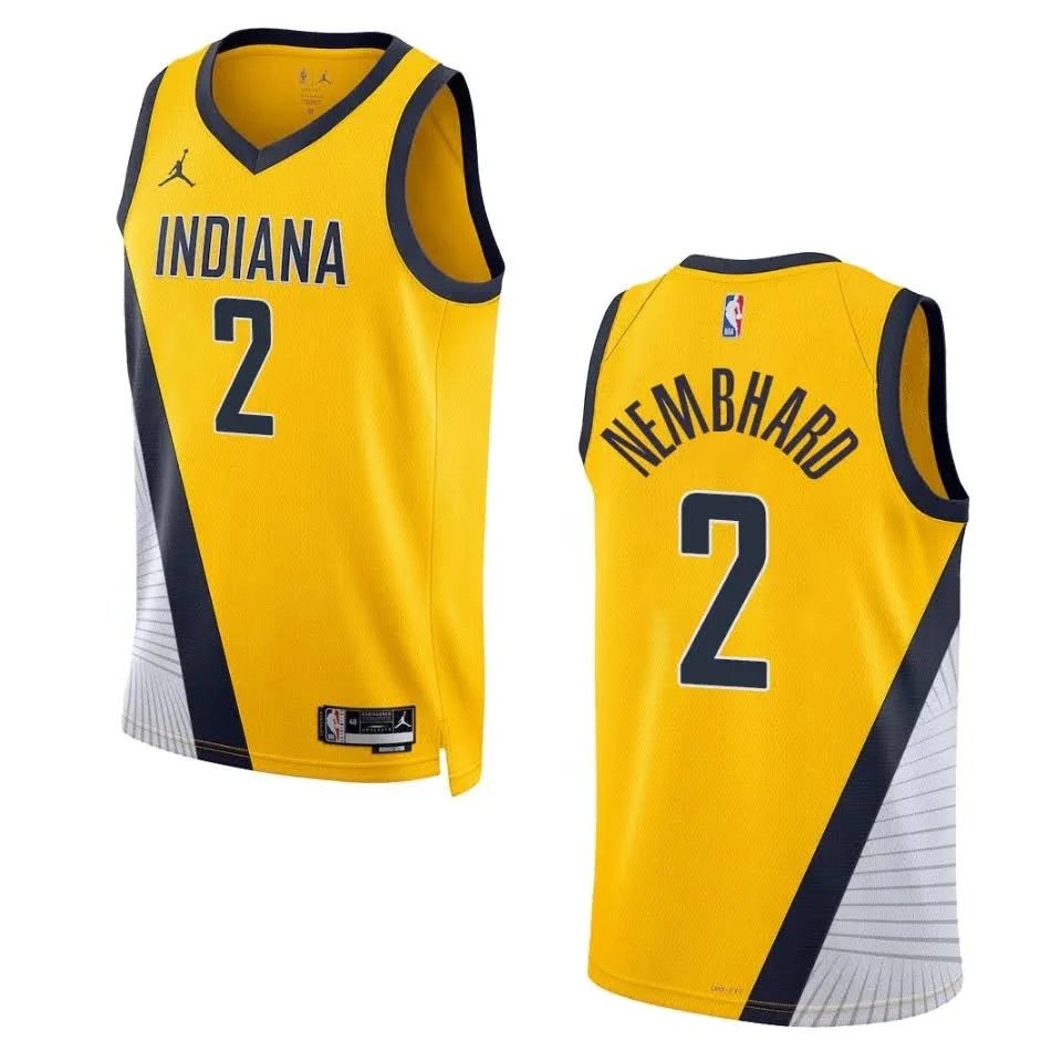 Men & Youth  Andrew Nembhard  pacers 2 icon jersey gold