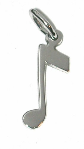 Quaver Symbol Sterling Silver Charm Pendant Vintage Music note musical ROC