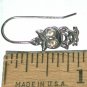Sterling Silver Earrings Owl Bird Yellow Eye Filigree drop charm Dangle Hook