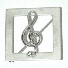 Treble Clef Symbol Vintage signed Beau Sterling Silver Pin Brooch Music Note musical