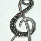 Treble Clef Symbol Sterling Silver Charm Pendant Vintage Music Note musical signed FAS