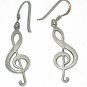 Treble Clef Symbol Sterling Silver Earrings Dangle Vintage Music Note musical