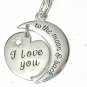 Moon STERLING SILVER Pendant Necklace I Love you to the Moon & Back signed RJ
