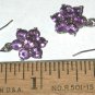 modern designer Dangle drop Earrings Sterling Silver Purple Amethyst hook pierced