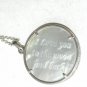 Love you to the Moon & Back STERLING SILVER mother of pearl Pendant Necklace signed RL