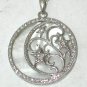 Love you to the Moon & Back STERLING SILVER mother of pearl Pendant Necklace signed RL