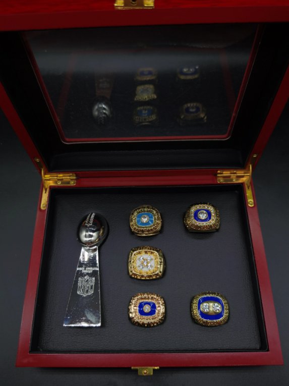 5pc Miami Dolphins AFC Championship ring Ring +NFL Trophy