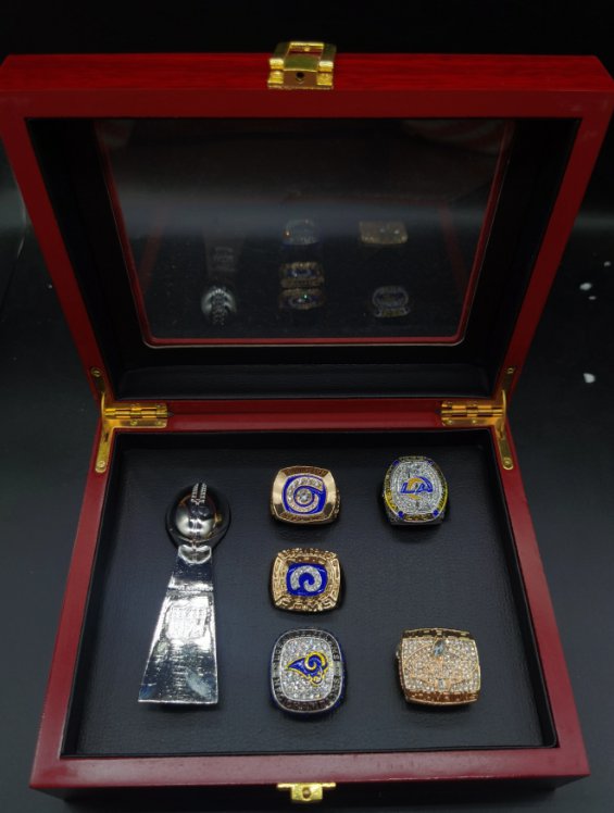 Los Angeles RAMS Championship ring Ring +NFL Trophy