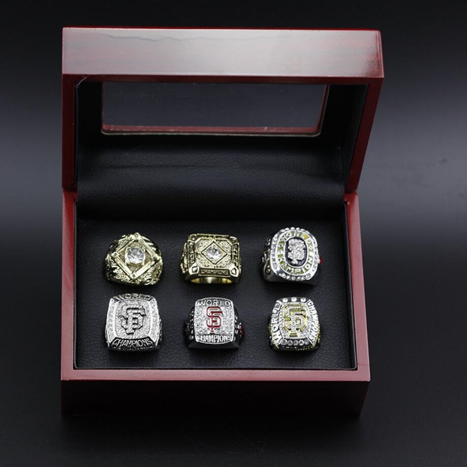A Set San Francisco Giants World Series Championship rings 6Pcs Wooden