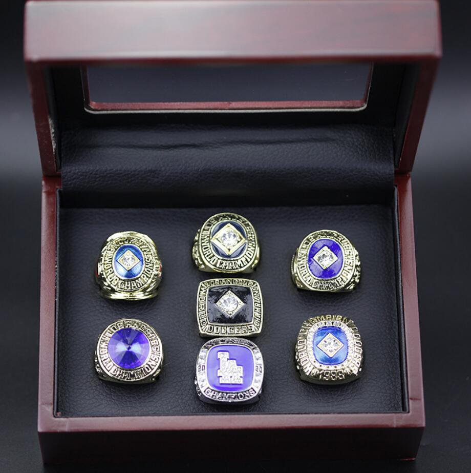 A Set Los Angeles Dodgers World Series Championship rings 7Pcs With Wo