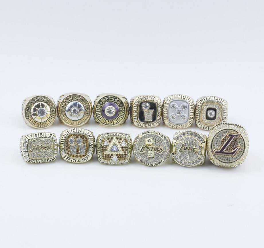 A Set Los Angeles Lakers Basketball Championship rings 12Pcs Fans Gift